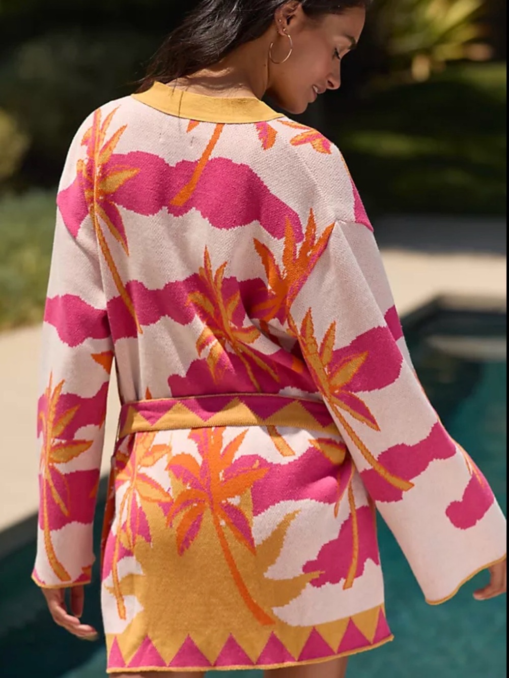 Maaji Pink, Orange and Yellow Tropical Knit Swim Coverup